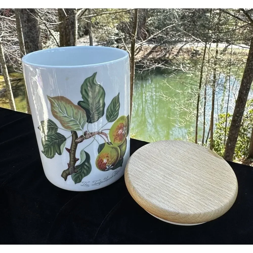 Portmerion The Tienton Squash Pear 5.5” Canister Wooden Lid EUC! -A26